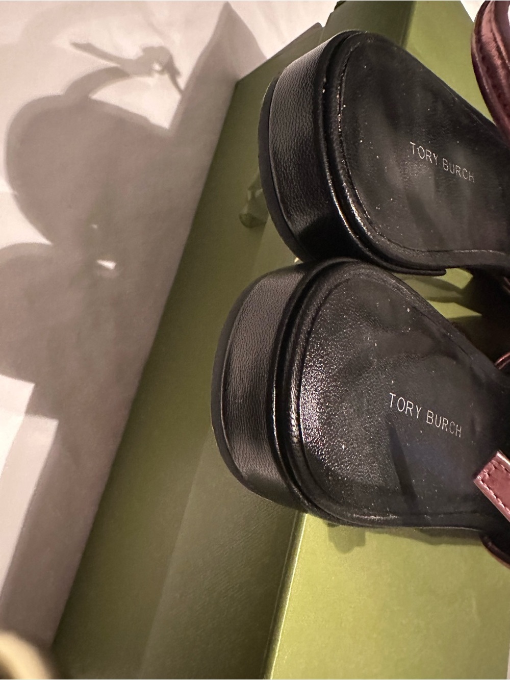 Tory Burch Pink Metallic and Black Slingback Flats - Picture 4 of 4